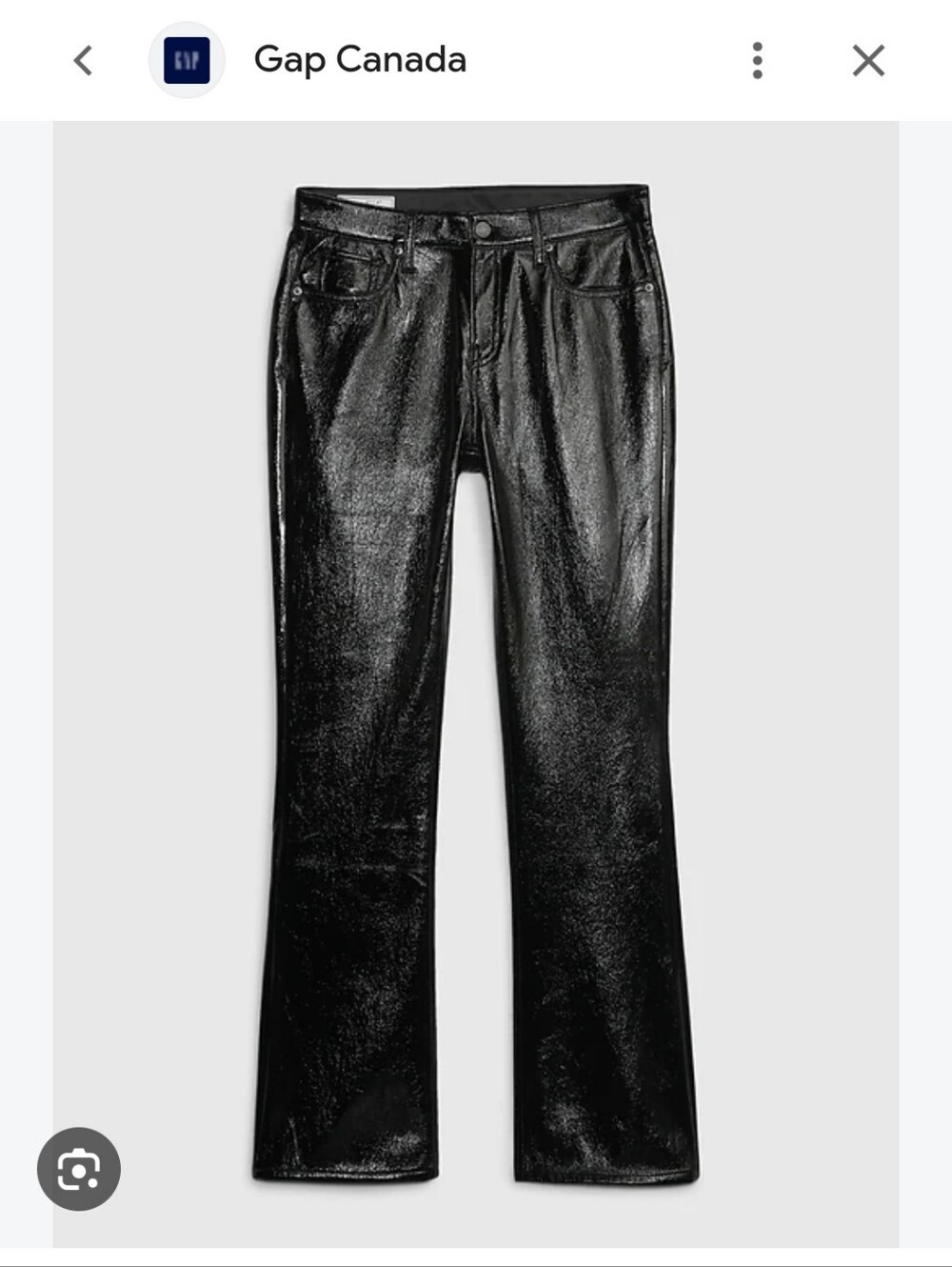 NWT GAP Black Vegan Patent Leather Baby Bootcut Pants